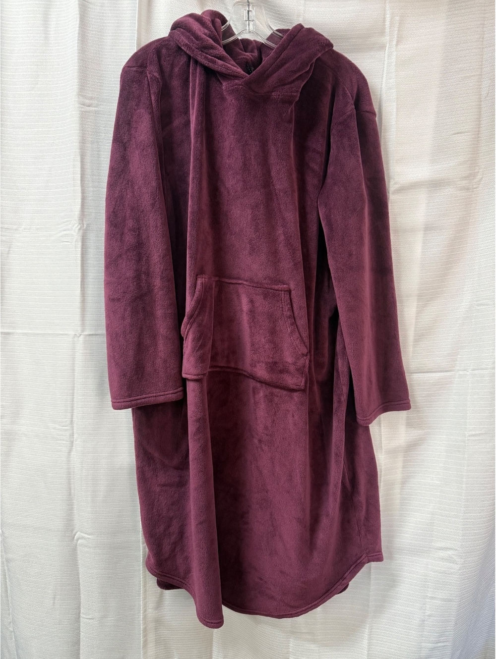 32 Degrees Heat Burgundy Plush Hooded Lounge Dress L/XL